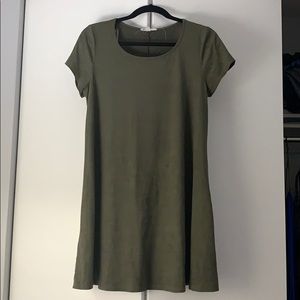 Army Green Suede Mini Dress